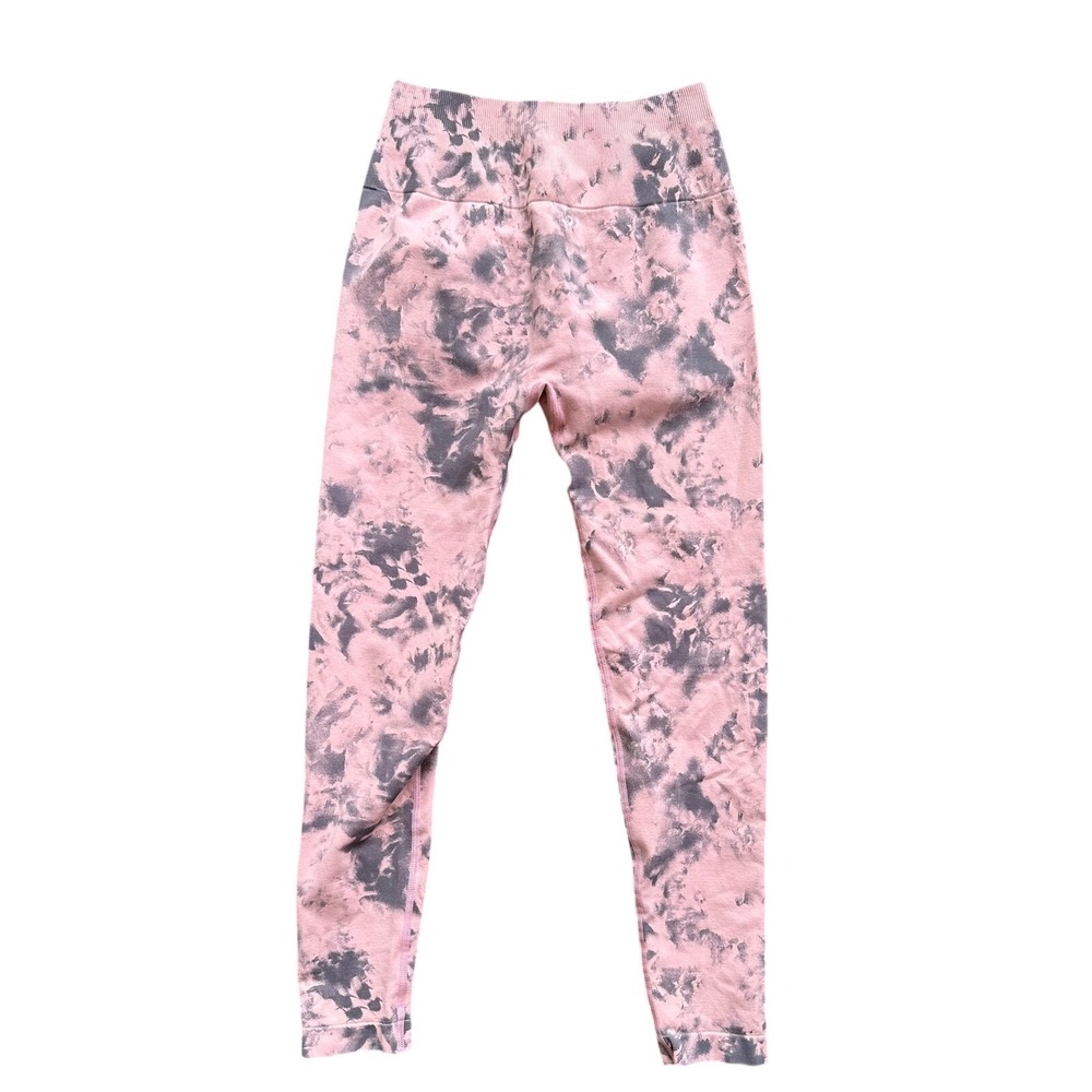 Yeoreo Pink Grey Tie Dye Seamless Scrunch Butt‎ High Waist Gym Leggings Small